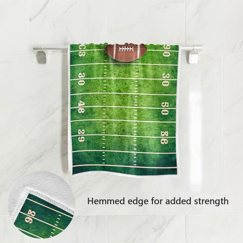 Vdsrup Grunge American Football Hand Towels Sports Field Towel Soft Bath Bathroom Towels Thin Guest Kitchen Tea Towels Dish Washcloths Housewarming Gifts 16 X 30 in - Image 2